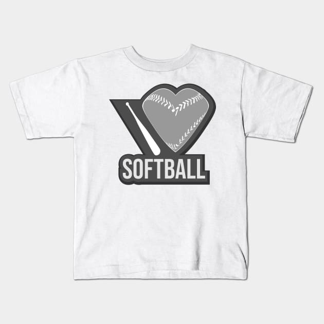 I love softball Kids T-Shirt by Nana On Here